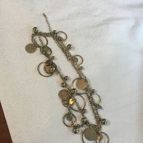 Goldtone Circlet and Bead Necklace - Picture 4 of 5